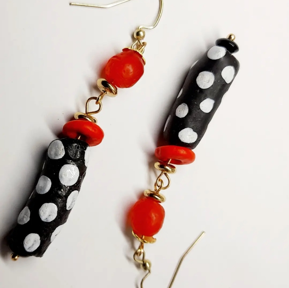 SOLD! New handmade dangle bead earrings